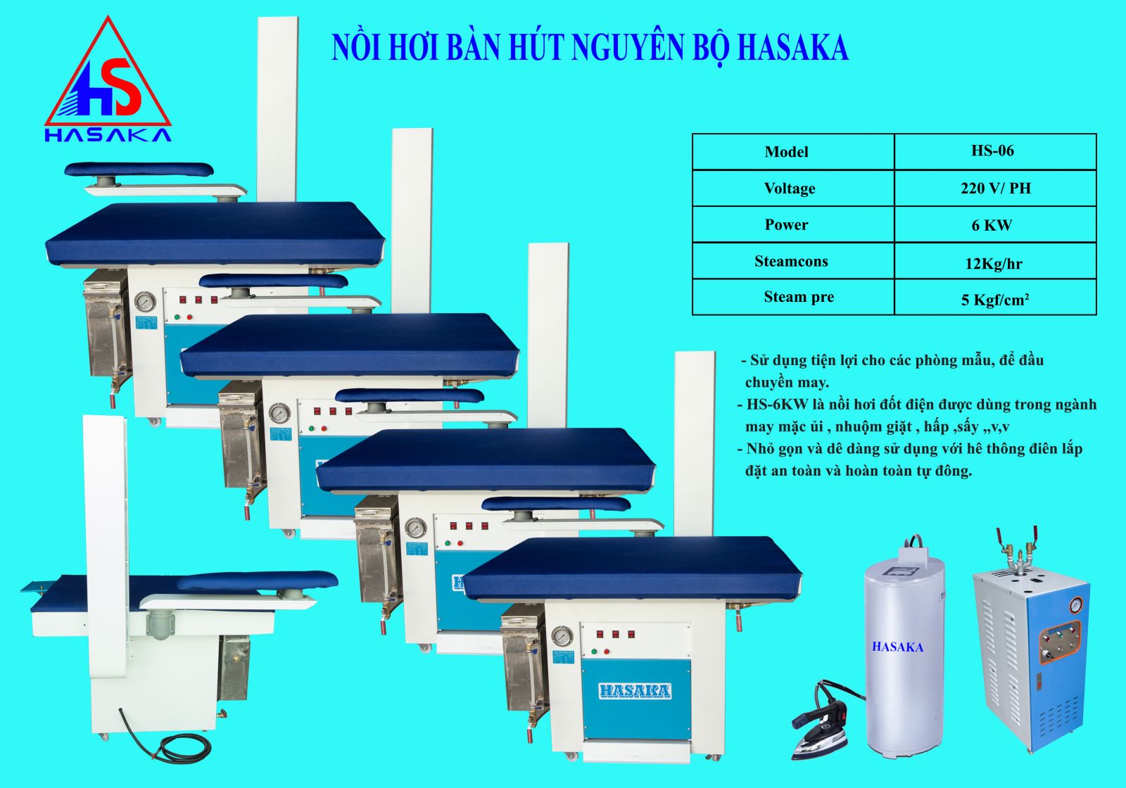 Bàn hút nồi hơi nguyên bộ hasaka giá rẻ